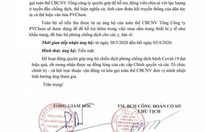 PVChem chung tay đẩy lùi dịch bệnh SARS-CoV-2